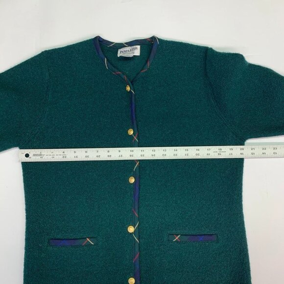 Pendleton Women's 100%‎ Wool Plaid Lined Button Up Cardigan Sweater Size M - Picture 9 of 11